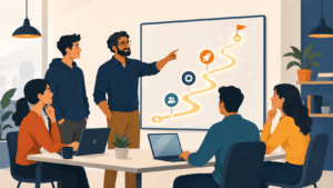 Career guidance roadmap session for a Series A startup engineering team