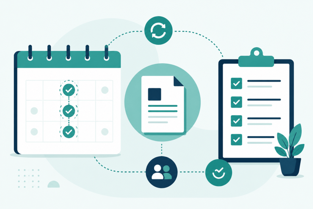Simple monthly career guidance system with recurring check-ins and shared tracker